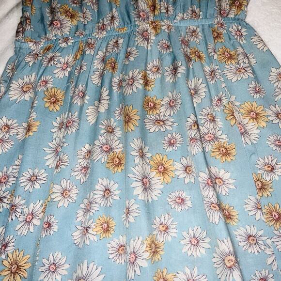 FOREVER 21 Women Blue & Off-White Floral Print A-Line Dress - Picture 8 of 10
